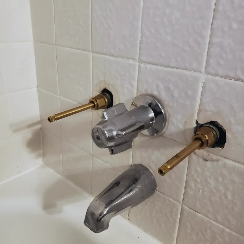 A photograph of its work, from Pither Plumbing’s own photographs.